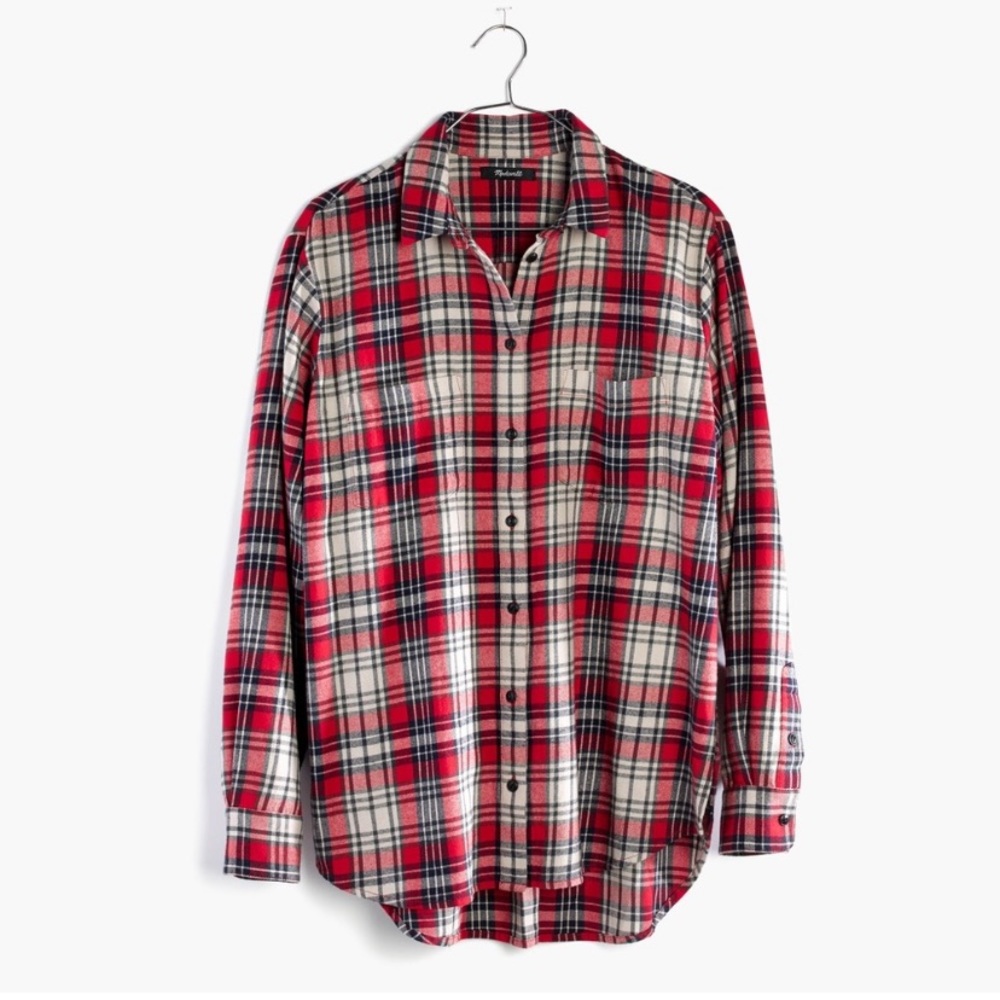 Madewell Plain Flannel Oversized Carl Shirt